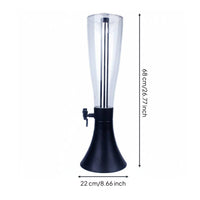 Beer Column Dispenser Wood Grain Base Drink Tap Column Transparent Body for Bar