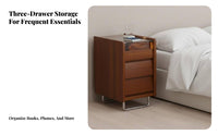 Nightstand with Storage Retro Design Bedside Table Space-Saving for Homeowners