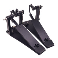 All-Black Brushed Double Bass Drum Pedal for Drum Kits