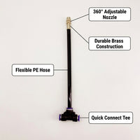 Brass Misting Nozzle Tee, Adjustable Direction, Quick Connect, for Outdoor Cooli #variant:Adjustable Directional Sprinkler with 8mm Quick Connect Tee