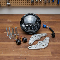 Easy to Install GROM125 Headlight Kit Mounting Brackets Included Round LED Headlight