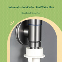 Stainless Steel Washing Machine Tap, doubleFunction Angle Valve, Double Control, 1 In 2 exit exitlet, Easy Installation, Bathroom Utility
