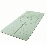 Anti-Slip Exercise Mat with Alignment Lines Textured Exercise Mat with Carrying Strap Easy to Clean Portable for Yogis, Home Gym