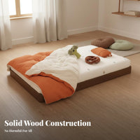 Independence-Fostering Floor Bed Solid Wood Construction Independence-Fostering Bed Frame High-Grade Grade Oak children's Furniture for Young Children