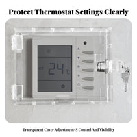 Thermostat Lock Box with Key | Ventilated Cutout Openings, Thermostat Cover with Lock, for workplaces