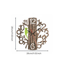 Wood Bird Wall Timepiece Accurate Time Noiseless Decorative Timepiece