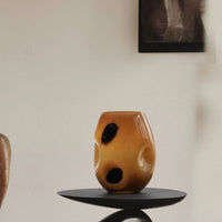 Dotted Glass Vase Wide Mouth Decor Piece Handmade for Living Room