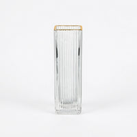 Gold Rimmed Glass Vase, Modern Minimalist Style