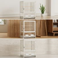 Large Transparent Bird Cage for Parrots, Double/Triple Layer Breeding Villa for Cockatiels