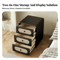 Nightstand with Drawers Space-Saving Household Storage Water-Resistant Surface