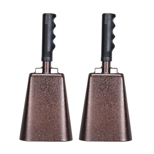 Cowbell with Handle Solid Hand-Held Cowbell Ribbed for Parties, Weddings