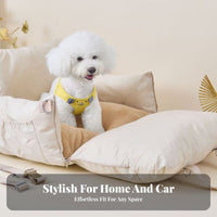 Multi-Use Small Dog Car Seat Comfortable Washable Pet Car Carrier Soft Padding for Travelers, Road Trips, Home