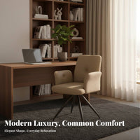 Upholstered Swivel Chair Ergonomic Back Support Armchair Sturdy Frame for Adults
