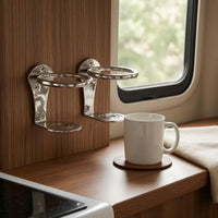 Stainless Steel Cup Holder Polished Mountable Cup Holder Curved Support