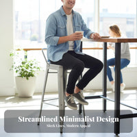 Built-in Footrest Industrial Bar Table and Stool Set Sturdy Construction Industrial High-Top Table Minimalist Aesthetic Commercial Furniture Heavy-Duty for Interior Designers, Apartment Dwellers, Coffee Shop, Restaurant, Small Areas, Dining Area
