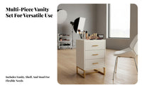 Makeup Vanity with Lights Large Storage Capacity Professional Makeup Desk Wear-resistant Tabletop Vanity Table with Lighted Mirror Sturdy Frame Suitable for Teenagers Home Salon Dressing Room Beauty Studio