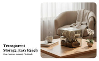 Lidded & tea beverage Set Box particleproof countertop Organizer Transparent Design for Pantry