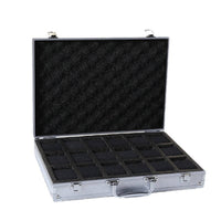 Aluminum Watch Briefcase Large Capacity Watch Travel Carrying Case Accessory Organizer Rigid-Shell Protection Soft Padded