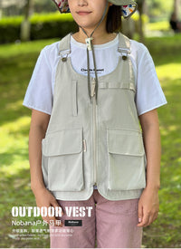 NOBANA Outdoor Camping Vest, Quick-Dry Multi-Pocket Work Vest for Hiking and Fishing