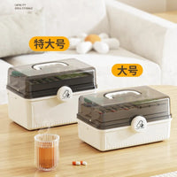 Drawer-Type Large-Capacity Medicine Box, Multi-Layer Transparent Storage Organizer for Home and Student Dormitory