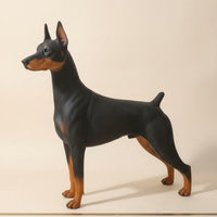 Doberman Statue Freestanding Standing Dog Statue Doberman Sculpture for Entryway