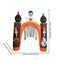 Halloween Archway Decoration Outdoor Inflatable Archway with Skeleton Yard Halloween Inflatable for Homeowners
