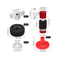 13-Piece Drum Felt Pad Set with Hi-Hat Clutch