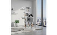 Self-Grooming Arch Feline Structure with Scratching Posts Multi-Level Feline Tree Pet Furniture for Cats, Kittens, Indoor