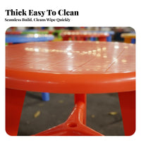 Table and Chair Set Umbrella Hole Compatible Food Stall Furniture Heavy Duty Outdoor Table and 6 Chairs for Families, Beach, Garden, Backyard