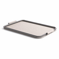 Metal decorative Tray with Metal Frame Rectangular Catchall Tray with Handles Modern Tabletop Organizer for Coffee Table