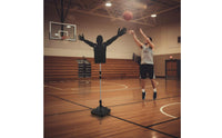 Raised Arms Design Adjustable Mannequin Defender Freestanding Basketball Defender Mannequin Stable Base Arms-up Protective Mannequin Easy Setup for Coaches, Gym