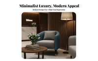 5 Pieces circular table with 4 Upholstered Chairs Comfortable Seating Reception Furniture plushLike Upholstery Curved Backrest
