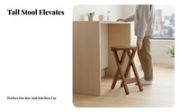Padded Round Stool Foldable Portable Seat Space-Saving for Indoor Use, Dorm Room