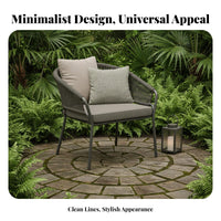 3 Pieces 3-Piece Woven Chat Set Nordic design Outdoor Furniture space-saving Easy Assembly for Apartment Dwellers, Homeowners