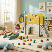 Slide and Climber Playset Versatile Freestanding Slide Playset Play Center for Young Children, Kids, Playroom, Backyard, Apartment