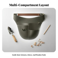 PU Leather Tool Apron Hands Multiple Pockets Waist Pouch Adjustable Tool Holder Apron for Gardeners, Electricians, Workshop, Home Improvement
