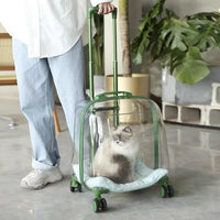 宠物用品户外轻便推车猫拉杆箱防漏猫咪便携大行李箱透明太空舱