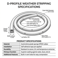 Door Rubber Seal Strip for Car Door, Car Door Seal Strip, EPDM Car Door Rubber Seal, Car Door Seal A - Image 6