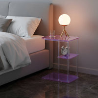 3-Tier Acrylic Side Table Easy to Match Acrylic C-Shaped Table Modern Minimalist Style Home Furniture for Bedroom