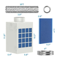 Interior Dryer Venting Box Box Wall-Mounted Dryer Vent Kit with Detachable Fuzz Collector Kit for Apartment Renters