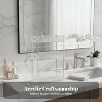 Tiered Cosmetic Holder Space-Saving Countertop Organizer Clear Design for Adults