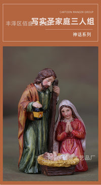 Realistic Nativity Scene Holy Family Tabletop Decor for Christmas