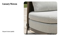 Woven Frame Circular Sunbed with Shade Modern Design Outdoor Furniture weather-resistant Patio Furnishing Thick paddings for two people, Families, property owners, Garden, waterside, Backyard, Deck