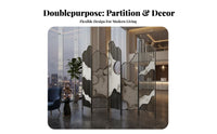 Foldable Design Multi-Panel Folding Screen Modern aesthetic Room Divider Freestanding Space Separator Artistic Pattern for Interior Designers, Business Owners, Entryway, Hotel Lobby, Restaurant, Studio Apartment