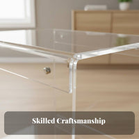 Acrylic Side Table Modern Design Transparent Nightstand Space-Saving for Bedroom