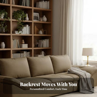 Curved Sectional Sofa Light Luxury Design Couch Feather-Filled Cushions Living Room Seating for Apartment Dwellers, Interior Designers, Villa, Bedroom
