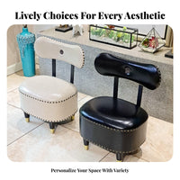 Bow-Back Vanity Stool Rivet Featureing Upholstered Vanity Stool Versatile