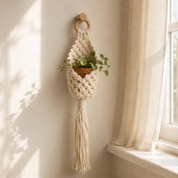 2 Pieces Macrame Plant Hanger Easy to Install Home Decor Indoor Outdoor Use