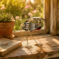 Scrap Avian Metalwork Sculpture Artisanal Appearance Metal Art Sculpture Rustic Charm Statue