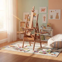 Easel with Storage Tray Foldable Easel with Compartment Adjustable Beechwood for Artists, Painting, Home Studio